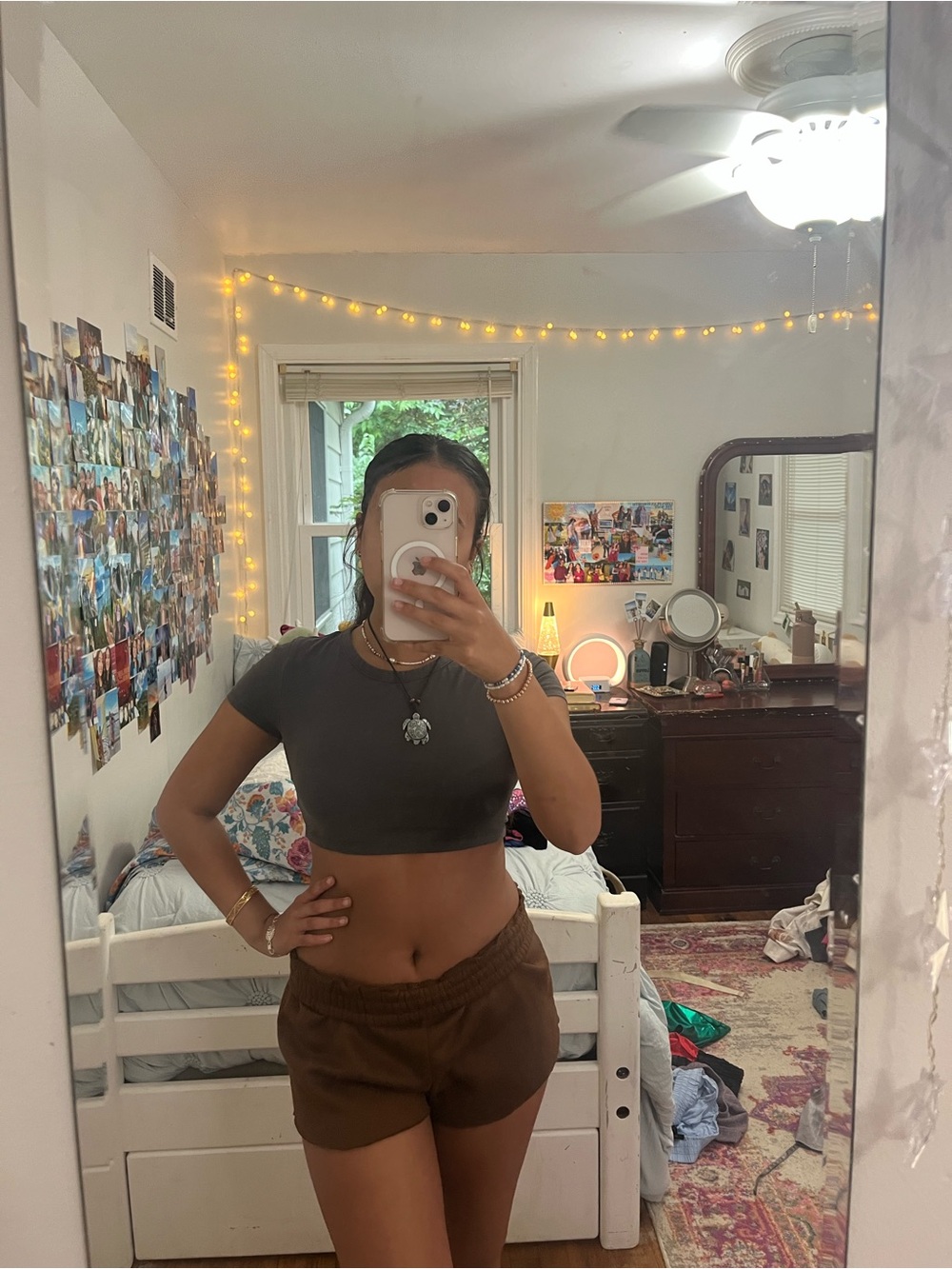 Brown sweat shorts
